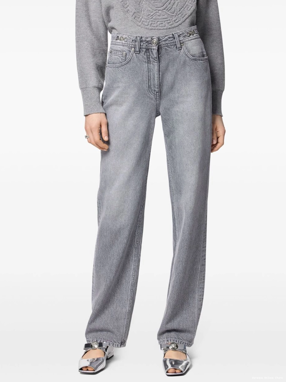 Affordable straight-leg jeans high-rise Versace Women 0729